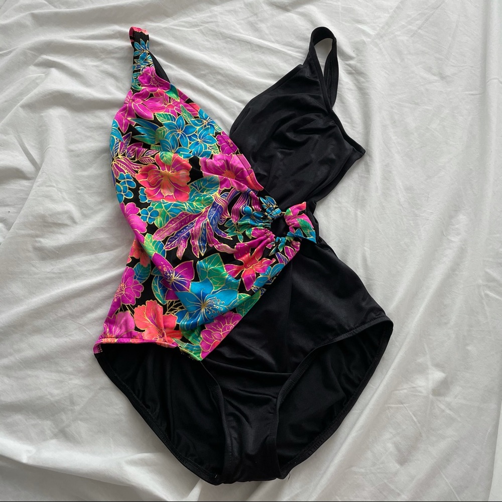VINTAGE Floral One Piece JANTZEN classic size 12